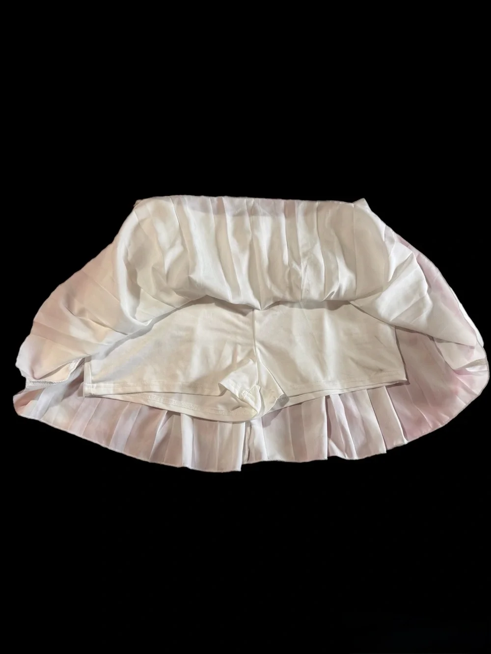 Women's White Pleated Mini Skirt - Picture 2 of 2